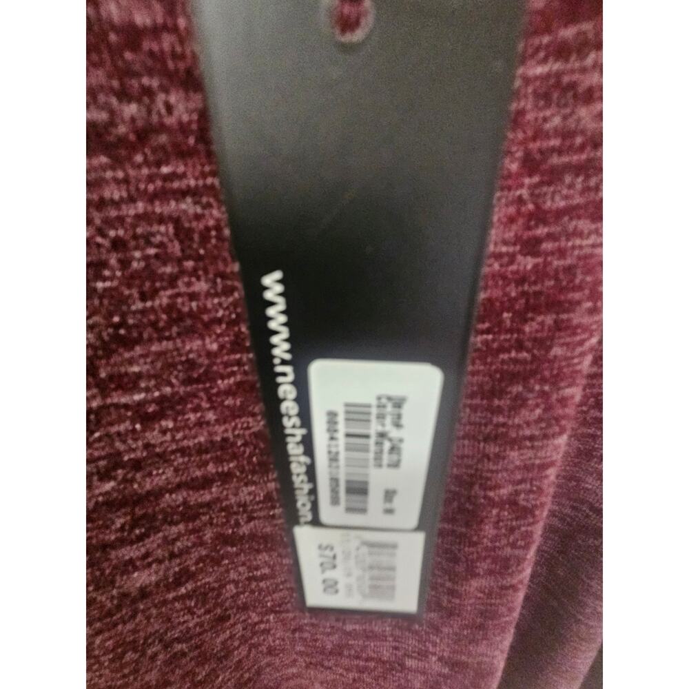 Neesha Heathered Burgundy Cowl Neck Zip  Dress Medium - Picture 6 of 6